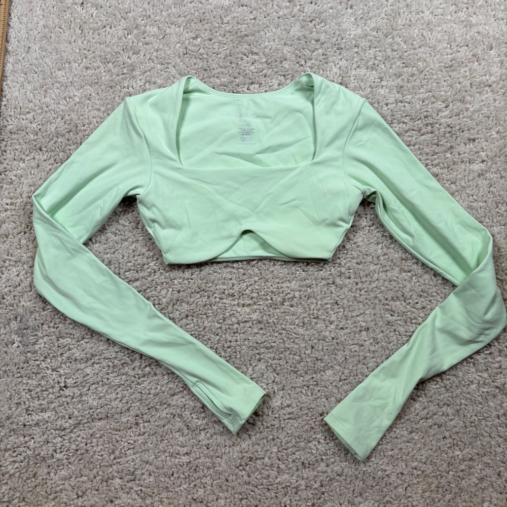 Buffbunny Collection Crop Top Women Small Mint Green Excellent Long Sleeve Thumb